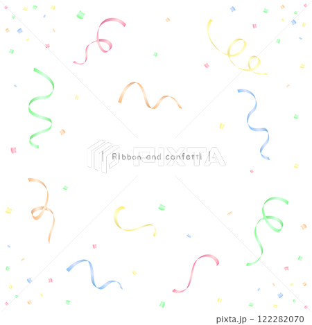 クラッカーのリボンテープと紙吹雪 122282070