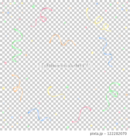 クラッカーのリボンテープと紙吹雪 122282070