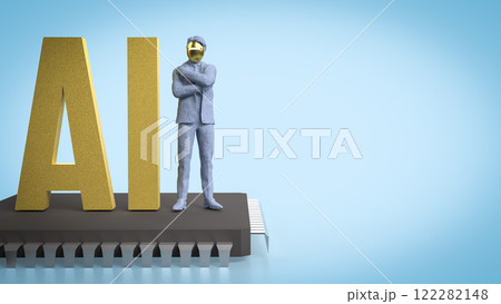 The AI and robot man  for technology or it concept 3d Rendering. 122282148