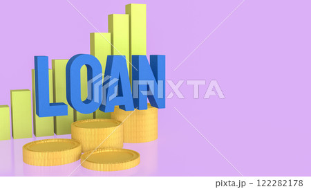 The Loan text and coins for Business concept 3d Rendering. The Loan text and coins for Business concept 3d Rendering. 122282178
