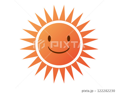 笑顔のシンプルなグラデーション太陽 122282230