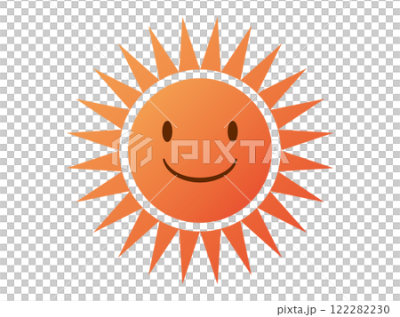 笑顔のシンプルなグラデーション太陽 122282230