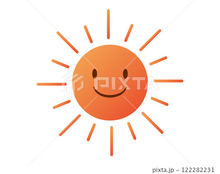 笑顔のシンプルなグラデーション太陽 122282231