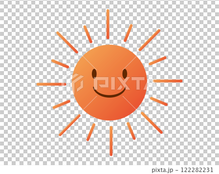 Smiling simple gradient sun 122282231