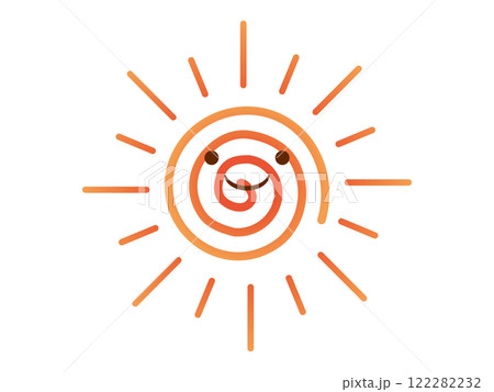 笑顔のシンプルなグラデーション太陽 122282232