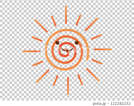 笑顔のシンプルなグラデーション太陽 122282232