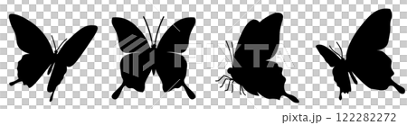 Butterfly silhouette illustration set 122282272