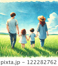 家族の絆｜青空の下で手をつなぐ幸せな瞬間 122282762