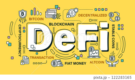 Defi . Word and outline icon on solid color...のイラスト素材 [122283165] - PIXTA