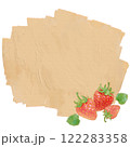 いちごイラスト・飾り枠・背景素材クラフト紙風 122283358