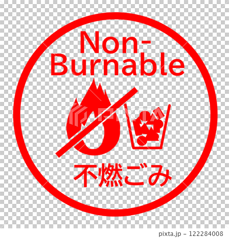 Useful English illustrations for separating non-burnable garbage 122284008
