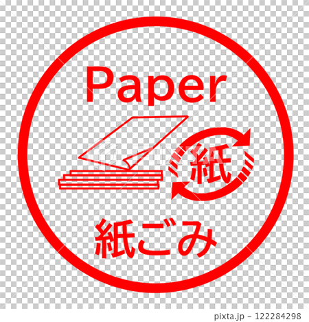 Illustrations with English to help you separate your paper waste 122284298