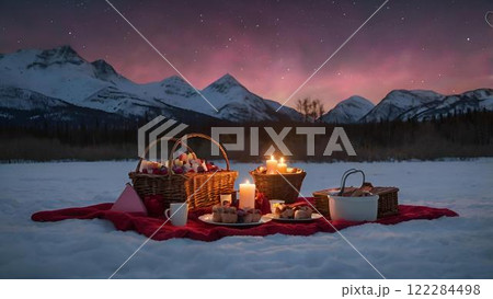 night landscape with a gift in the mountains 122284498