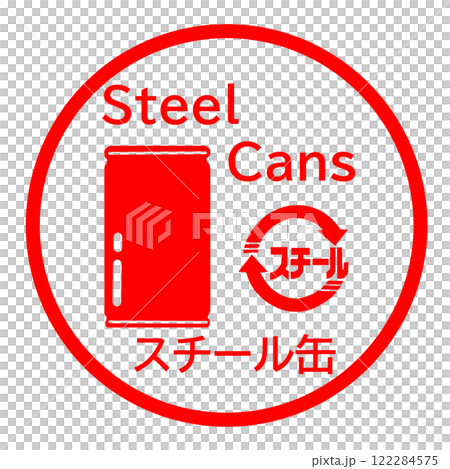 Illustrations with English to help you separate steel cans from garbage 122284575