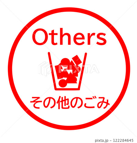 ごみの分別に役立つ英語付きイラスト 122284645