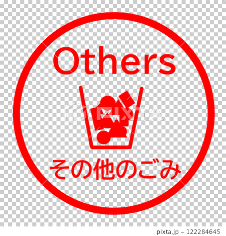 ごみの分別に役立つ英語付きイラスト 122284645