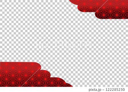 Red hemp leaf pattern cloud-shaped frame Red hemp leaf pattern cloud-shaped frame 122285230
