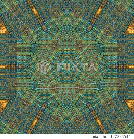 Artistic glossy motifs all over print design. Traditional pattern for throw pillow, rug, carpet, and fabric printing. Modern geometric floral design for textile, tiles, digital paper print 122285544