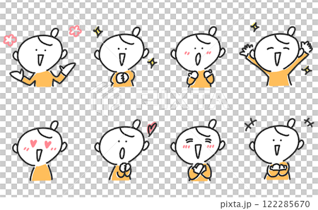A set of women with various smiles: touching, heart, cheers, sparkling, A set of women with various smiles: touching, heart, cheers, sparkling, 122285670