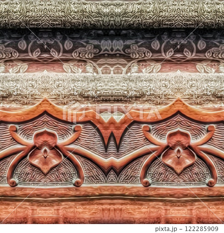 Decorative wooden texture for wall covering. Wood material texture for reed, rug, floor tiles, carpet, fabric, stem, straw, wicker, sisal matting surface printing. Modern wooden frame for decoration Decorative wooden texture for wall covering. Wood material texture for reed, rug, floor tiles, carpet, fabric, stem, straw, wicker, sisal matting surface printing. Modern wooden frame for decoration 122285909