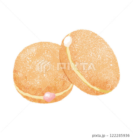 いちごクリームと生クリームのふわふわドーナツ 122285936