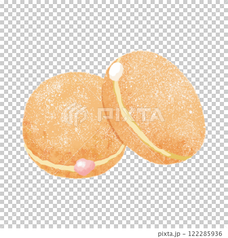 いちごクリームと生クリームのふわふわドーナツ 122285936