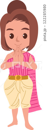 thai culture and tradition represented by a thai woman in traditional thai attire 122285980