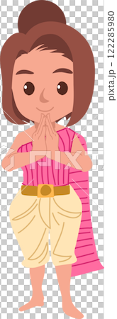 thai culture and tradition represented by a thai woman in traditional thai attire 122285980