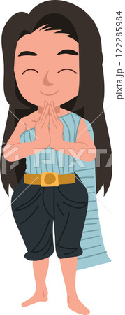 thai culture and tradition represented by a thai woman in traditional thai attire 122285984