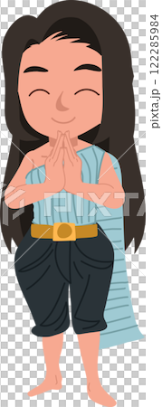 thai culture and tradition represented by a thai woman in traditional thai attire 122285984