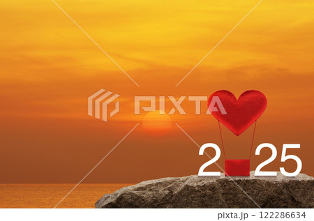 Happy new year and Valentines day 2025 concept 122286634