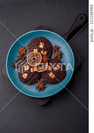 Sweet chocolate cookies made at home 122286968