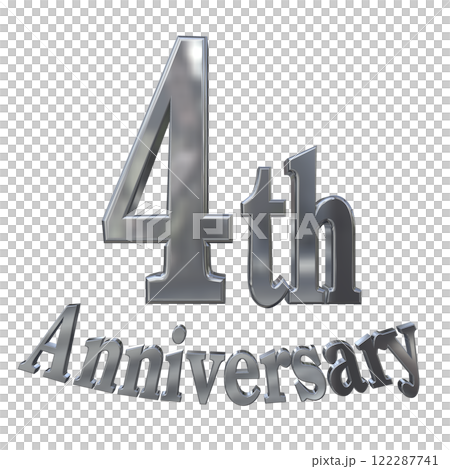 3DCG letters "4th Anniversary/4th Anniversary Mark Sparkle" Silver, Silver 3DCG letters "4th Anniversary/4th Anniversary Mark Sparkle" Silver, Silver 122287741