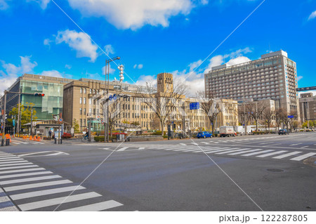 京都市中京区　京都市役所の周辺の街並み 122287805