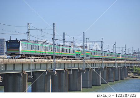 東海道本線 茅ヶ崎-平塚 JR東日本 E233系3000番台 E-16編成(国府津) 東海道本線 茅ヶ崎-平塚 JR東日本 E233系3000番台 E-16編成(国府津) 122287822