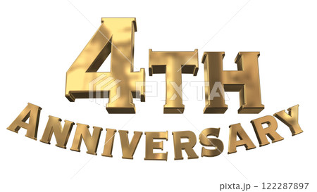 3DCG文字「4th Anniversary/4周年マークキラキラ」ゴールド,金 3DCG文字「4th Anniversary/4周年マークキラキラ」ゴールド,金 122287897