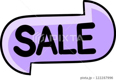 Bold Purple Sale Ribbon Banner for Promotional Use 122287996