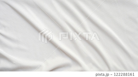 White sports clothing fabric football shirt jersey texture abstract background 122288161