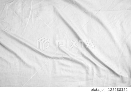 Abstract white wrinkled bedding sheet fabric texture background 122288322