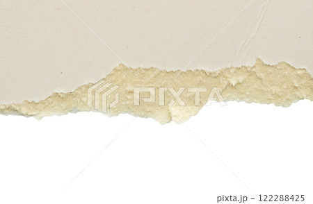 Gray ripped paper torn edges strips isolated on white background 122288425