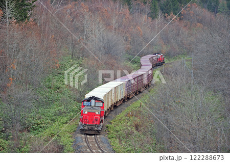 石北本線　生田原－常紋（新）　JR貨物　DD51-1150+コキ+DD51-1089（鷲別） 122288673