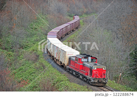 石北本線　生田原－常紋（新）　JR貨物　DD51-1150+コキ+DD51-1089（鷲別） 122288674