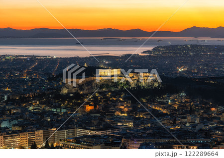 Sunset View over Athens and Acropolis 122289664
