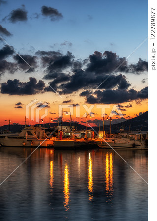 Naxos Port Sunrise Scene 122289877