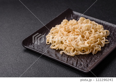 Rice noodles, asian food with soy sauce and spices Rice noodles, asian food with soy sauce and spices 122290241