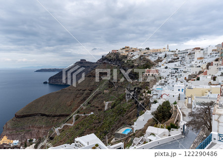Panoramic View of Fira Santorini Panoramic View of Fira Santorini 122290486