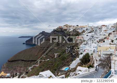 Panoramic View of Fira Santorini Panoramic View of Fira Santorini 122290545