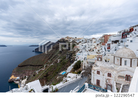 Panoramic View of Fira Santorini 122290547