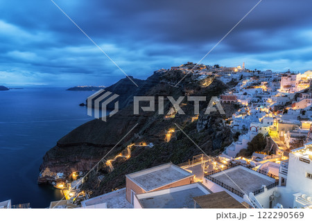 View of Fira Santorini at Night 122290569