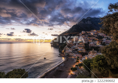 Positano Amalfi Coast Sunset View 122290602